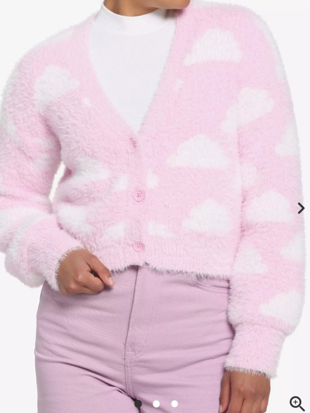 Sweet Society Cozy Pink Cloud Fuzzy Button-Up Cardigan Sweater